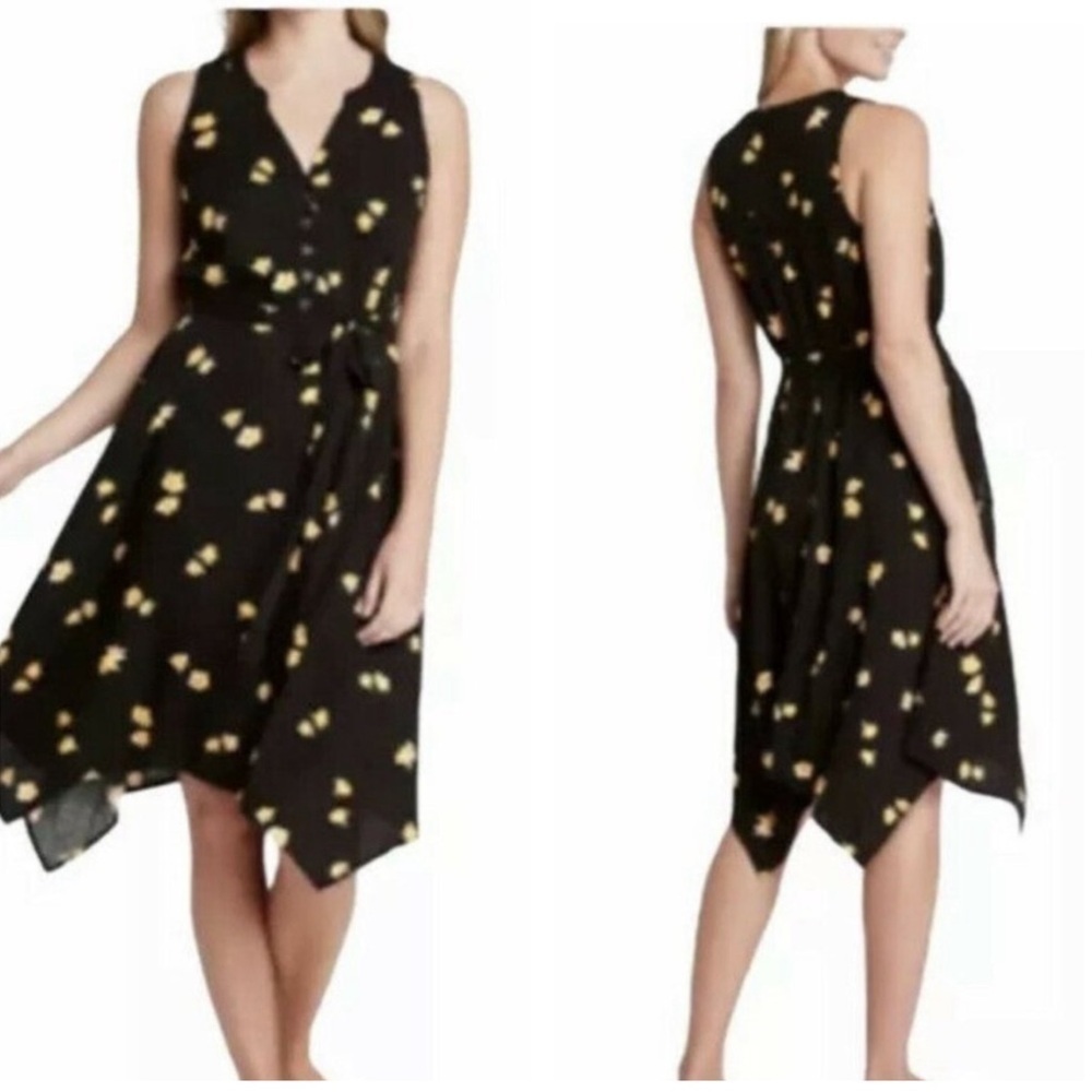 Knox Rose Floral Button front Belted Dress, New with Tags